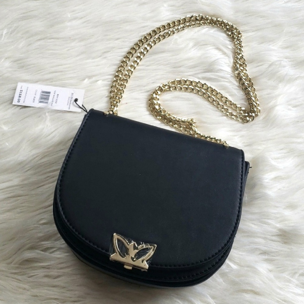 BCBG "Rory" vegan leather, black crossbody